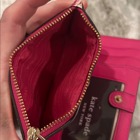 Kate Spade Cream and Pink Pineapple mini wallet change purse like new so cute - Picture 3 of 5
